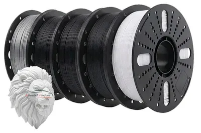 Image de Filament d'impression 3D, matériau PETG, diamètre 1,75 mm, 3BK 1WT 1GY