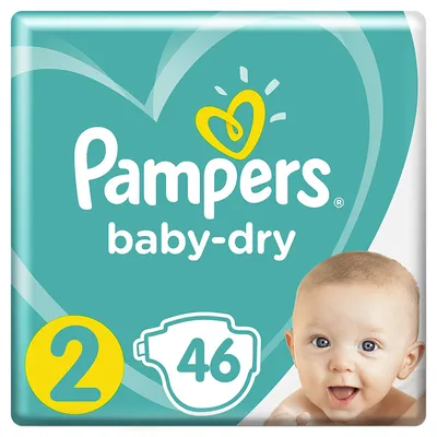Produktbild von Pampers Windeln baby-dry Größe 2 Mini 4-8 kg Sparpack 46 Stück