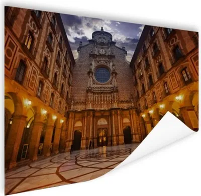Produktbild von MuchoWow® Poster Kloster - Abend - Barcelona 120x80 cm - Bilder
