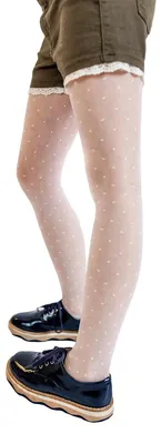 Immagine prodotto di Incantevole collant per bambini con motivo a pois 20 DEN 140/146 Bianco
