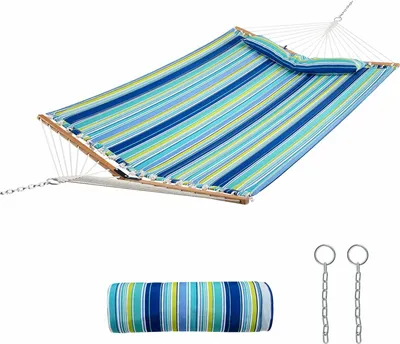 Image de Costway Hamac Double Pliant avec Barre et Coussin 320x141cm