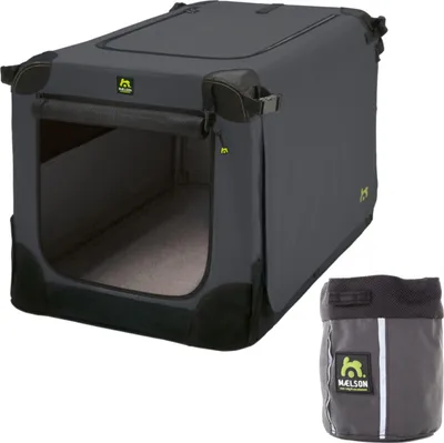 Produktbild von Maelson Soft Kennel anthrazit 72 cm + Treatee Mag Pouch - Transportbox und Leckerli-Tasche