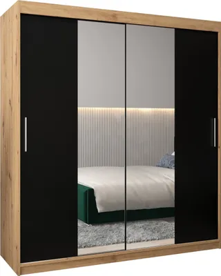 Produktbild von Kleiderschrank, Schiebetürenschrank Schlafzimmer, Schrank mit Spiegel TOKYO 1 180 cm