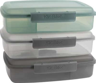 Produktbild von Brotdose mit Fächern, Silicondichtung, Lunchbox Clickverschluss, Mikrowellengeeignet