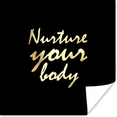 Produktbild von MuchoWow® Poster Zitate - Gesund - Gold 30x30 cm - Wandposter - Printing