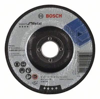 Obrázok produktu pre Bosch 2 608 600 223, Brúsny kotúč, Plochý stred, Kov, Bosch, 2,22 cm, 12,5 cm