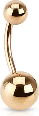 Produktbild von Bauchnabelpiercing Bananabell Piercing Nabelpiercing RosèGold Chirurgenstahl rosegold 12 mm Kugeln 5x8 mm Ø