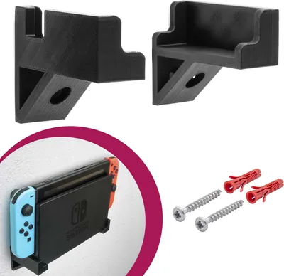 Produktbild von Wand Halterung Dock Station Konsolen Halter Design 1 Schwarz passend für Nintendo Switch