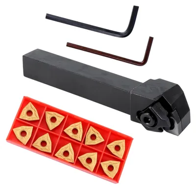 Produktbild von 4 Stück Drehmeißelhalter mit Wendeplatten und Schraubenschlüsseln, Präzisionswerkzeug für vielseitige Bearbeitungsumgebungen