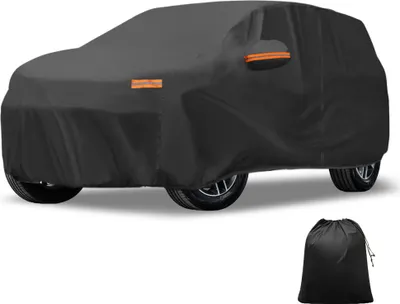 Produktbild von Autoabdeckung fš¹r Ford Edge Aluminiumfolie Outdoor Vollgarage Allwetter wasserdicht winddicht Sonnenregen Schnee Schutz mit Fahrertš¹r Rei?verschluss Schwarz