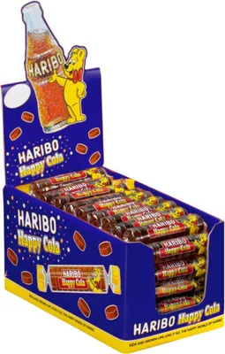Produktbild von Haribo Roulette Happy Cola, Gummibärchen, Weingummi, Fruchtgummi, 50 Rollen á 25 g