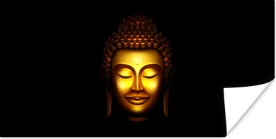 Produktbild von MuchoWow® Poster Buddha - Kopf - Gold 160x80 cm - Foto Poster