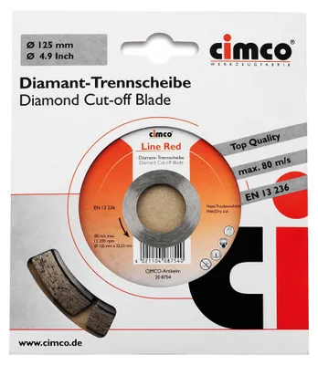 Obrázek produktu pro Diamantový řezný kotouč Cimco D 125 mm 20 8754 (208754)