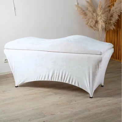 Produktbild von Wellen-Matratzen-Set mit Memory-Schaum und Liegenbezug | Für Wimpernverlängerung & Kosmetik, 180x60 cm, white