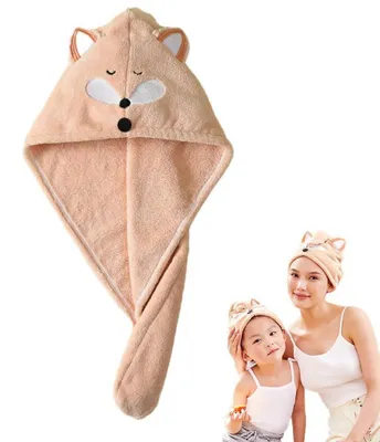 Immagine prodotto di Turban per capelli in microfibra per bambine, colore rosa, ad asciugatura rapida