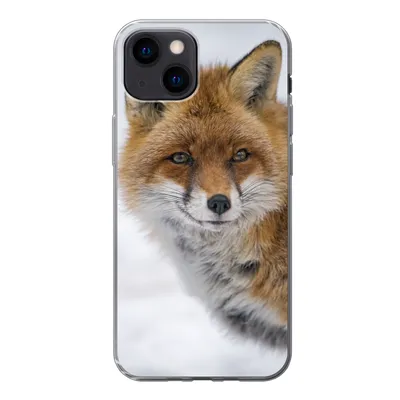 Produktbild von MuchoWow® Handyhülle Schutzhülle Hülle für iPhone 13 mini Fuchs - Porträt - Schnee Silikon Softcase Handy Hülle - Softcase
