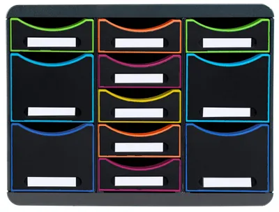 Immagine prodotto di Cassettiera Exacompta STORE BOX MULTI 11 cassetti Nero Ufficio Nero