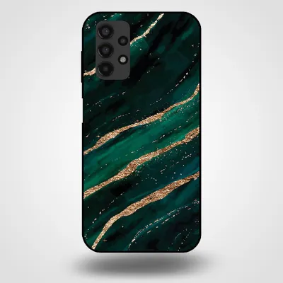 Image de Smartphonica Coque pour Samsung Galaxy A13 4G avec impression marbre - Coque arrière TPU design marbre - Vert Or