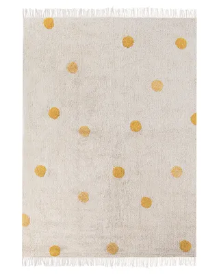 Zdjęcie produktu dla BELIANI Dywan dziecięcy beżowy i żółty wzór w kropki bawełniany 140 x 200 cm prostokątny dekoracja do pokoju dziecka