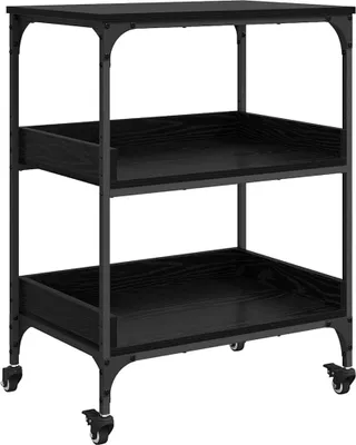 Immagine prodotto di vidaXL Carrello da cucina in rovere nero 60 x 41 x 80,5 cm