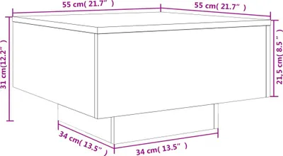 Produktbild von vidaXL Couchtisch mit LED-Leuchten Braun Eichen-Optik 55x55x31 cm