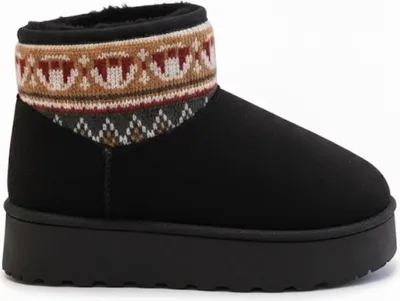 Produktbild von Damen Isoliert Schneestiefel Gefüttert Winterschuhe Stiefel Ivrea Schwarz Gr.37