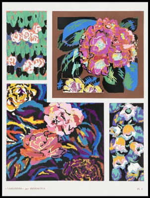 Image de Affiche 75 x 100 cm Fleurs Art déco v.3, Bénédictus Vintage pour le salon
