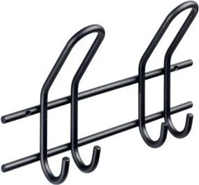 Produktbild von Hettich Garderobenleiste Stahl 2-reihig 16,5 x 28,5 cm schwarz