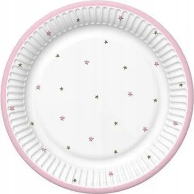 Produktbild von Pappteller Sterne Rosa 23cm 8St.