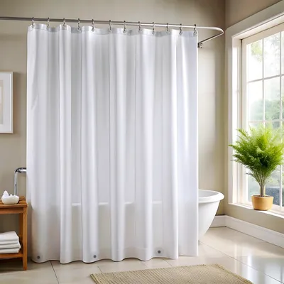 Produktbild von Duschvorhang 180 x 180 cm – Schimmelresistentes, hochwertiges, transparentes PEVA + rostfreie Ösen + 3 Magnete, wasserdicht und leicht – Matt