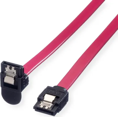 Produktbild von ROLINE Int. SATA 6.0 Gbit/s HDD-Kabel mit Schnappverschluss, gewinkelt, 0,5 m
