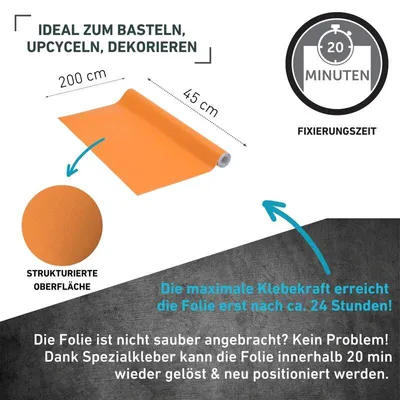 Produktbild von Klebefolie Unimatt orange - 45x200cm