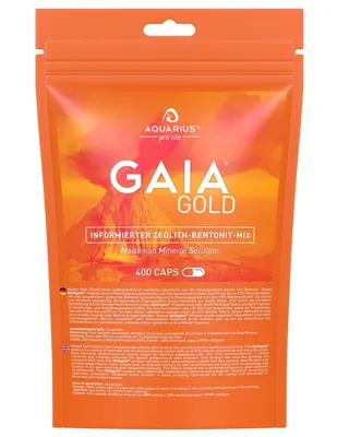 Produktbild von AQUARIUS pro life ® - GAIAgold® CAPS - 400 vegane Zeolith-Bentonit-Pulver Kapseln I informiert & energetisiert nach HP E.S. Scheller - optimaler Detox