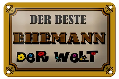 Produktbild von Blechschild Spruch 18x12cm der beste Ehemann der Welt