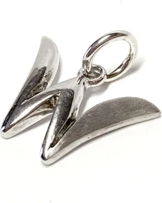 Produktbild von Buchstabenanhänger "W" in 925/- Sterling Silber rhod