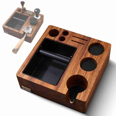 Kaffeetamper-Station aus Holz, 51/54 mm, mit Siebträgerhalter