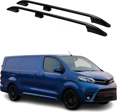 Image de Barres de toit longitudinales pour Toyota Proace 2016-2024 L3 Long Alu Noir