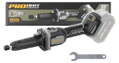 Obrázek produktu pro Procraft Industrial DG20A-BB akumulátorová přímá bruska 20 V 6 mm bezkartáčová solo - bez akumulátoru, bez nabíječky