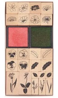 Produktbild von Stempelset Futschikato, Blumen,100%, 24 Stempel, 2 Stempelkissen