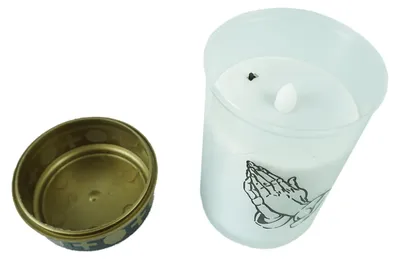 Produktbild von LED Grablicht weiß Dauerbrenner mit Batterie Flackereffekt Grabkerzen Friedhofskerze Gedenkkerze Grablaterne Ewiges Licht Trauerkerze