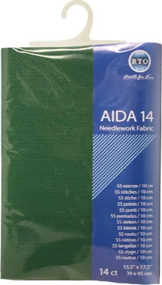 Produktbild von RTO Aida Zuschnitt, 14ct, grün, 39x45cm