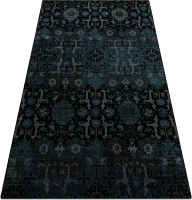 Zdjęcie produktu dla Dywan wełniany OMEGA KARAJA kwiaty granat niebieski 200x300 cm