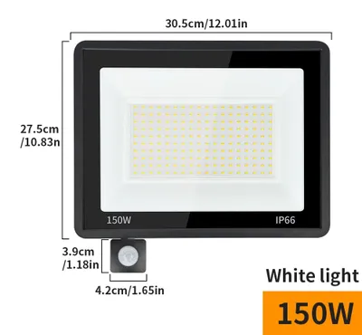 Produktbild von LED-Flutlichtstrahler - Außenbeleuchtung - 150 W - 1 Stück - 220 V AC - IP65 - Aluminium