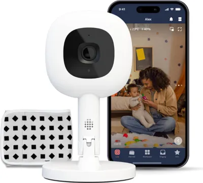 Produktbild von Nanit Pro Babyphone mit Kamera, Flex-Ständer & band - Baby Kamera mit 1080p Video & Audio, Bewegungs-alarm, WLAN, iOS/Android - Weiß