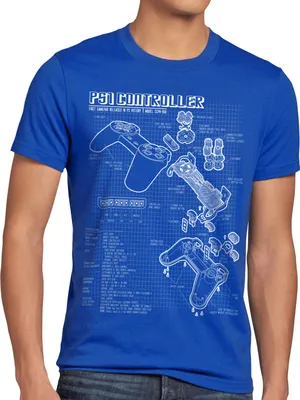Produktbild von style3 PS1 Controller Blaupause Herren T-Shirt PS gamepad konsole classic gamer