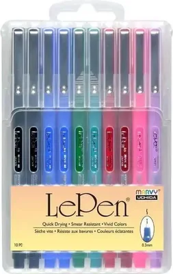 Produktbild von Le Pen Schreibstifte 10er Set mit ultradünner Spitze für präzises Schreiben