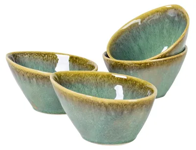 4er-Set Steingutschalen, 600 ml, Dessertschalen, Salatschalen, Pastaschalen