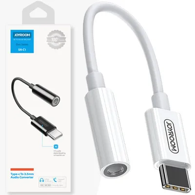 Zdjęcie produktu dla JOYROOM SH-C1, 3.5mm, Żeńska, USB Type-C, Męska, 120 m, Biały