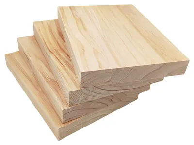 Image de Lot de 4 plaques rectangulaires en bois de pin brut, dimensions 20 x 15 x 2,5 cm, idéal pour les travaux de bricolage