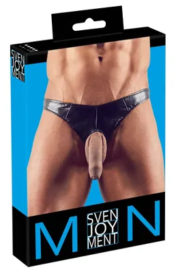 Obrázek produktu pro Svenjoyment - Lesklá pánská tanga s otvorem pro penis černá XL